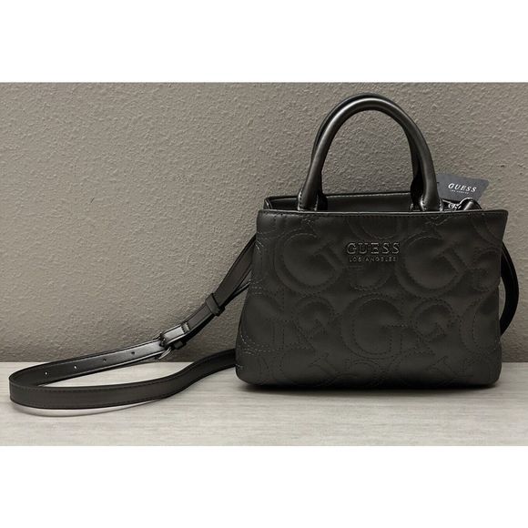 GUESS Pewter Minney Mini Satchel Convertible, Crossbody Bag - Picture 1 of 15
